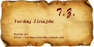 Torday Zinajda névjegykártya
